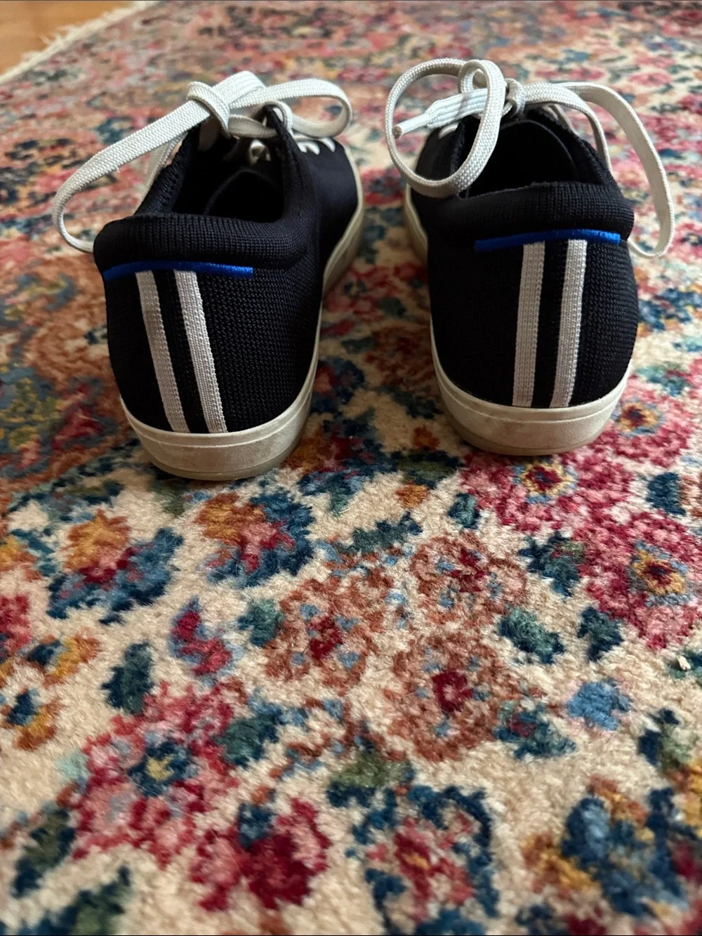 Rothy's Black Knit Women’s Sneakers with White Laces